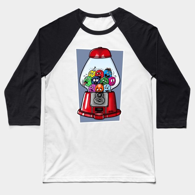 Gumball Machine Doodles Baseball T-Shirt by madebystfn